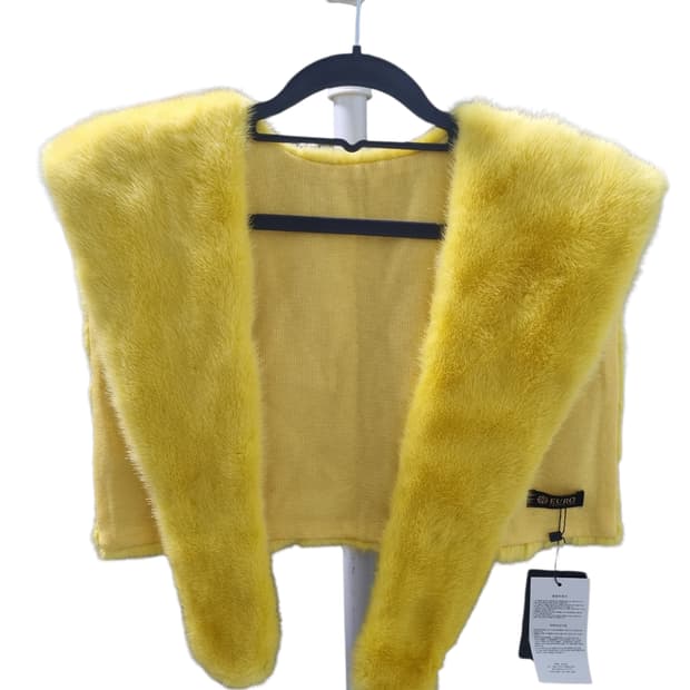 미사용 새제품 유로 컬렉션 천연밍크 숄 케이프