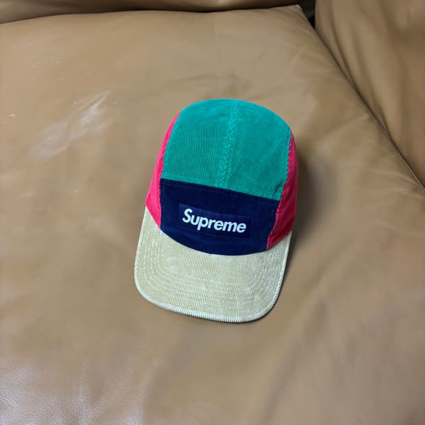 슈프림 캠프캡 모자 박스로고 코듀로이 멀티 컬러
