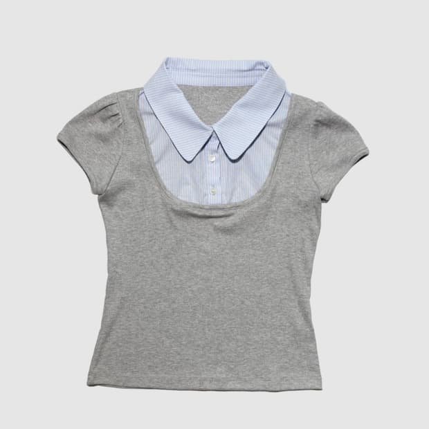 인앤양인하모니 mix knit top grey