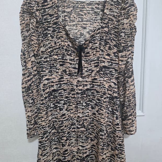 자라 애니멀 프린트 미니 드레스 원피스 S