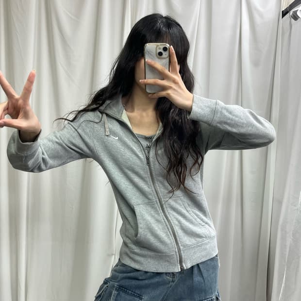 Nike 2way gray hood zip-up