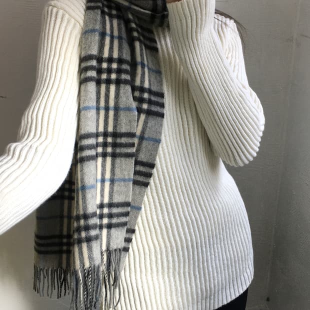 Burberry 버버리 램스울 연그레이 노바체크 머플러