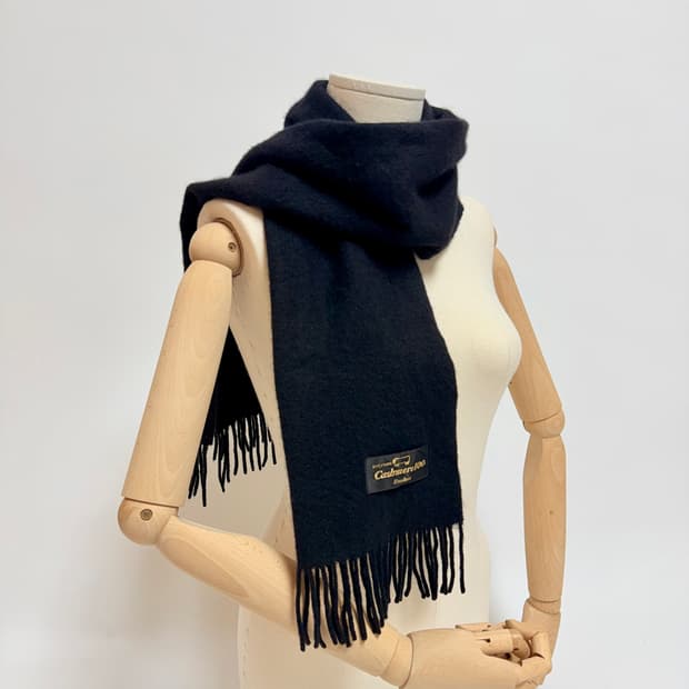 [캐시미어 100%] 블랙 머플러 목폴라