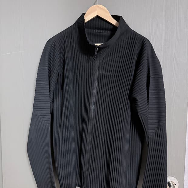 3size) 옴므플리셰 플리츠 집업 자켓