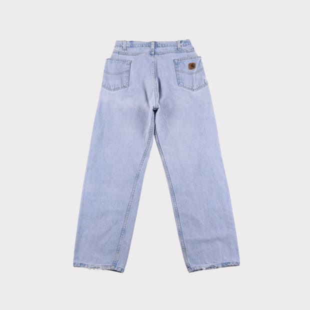 [28인치] 칼하트 리메이크 원턱 와이드 데님팬츠
