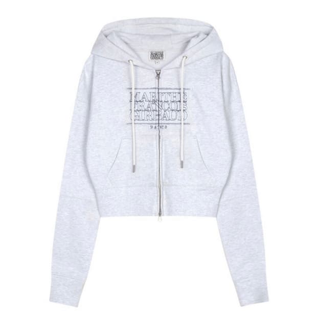 마리떼 클래식 로고 크롭 후드집업 