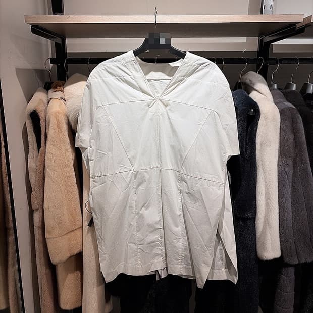 (정품/새상품) 릭 오웬스 여성 화이트 버블 코튼 탑