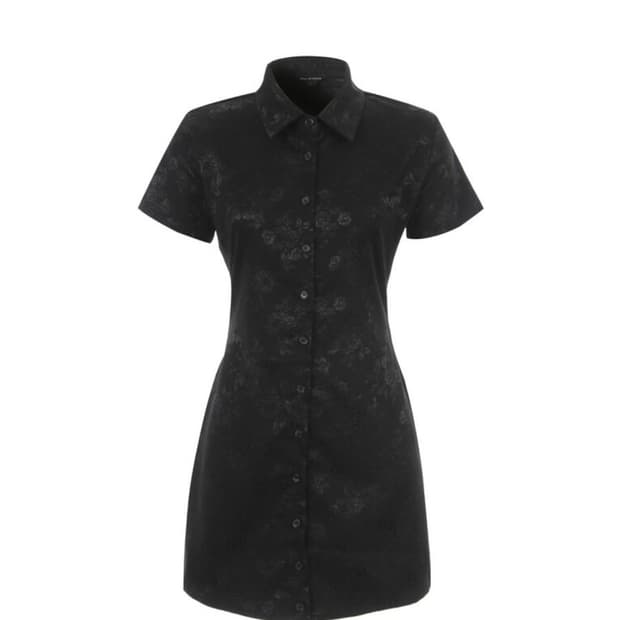 Wsc archive 자카드 셔츠 원피스 블랙 1사이즈