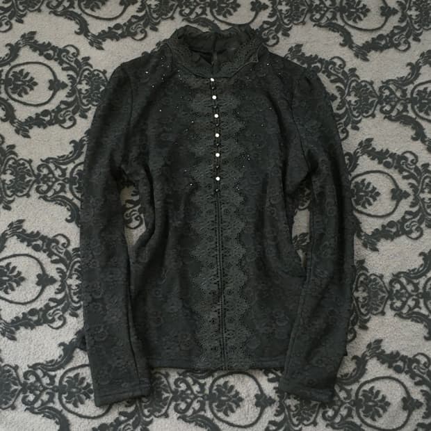 Lace Oriental Gothic Ruffle Blouse