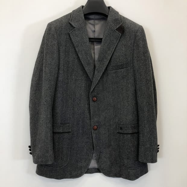 마에스트로 캐시미어 헤링본 모직자켓 100