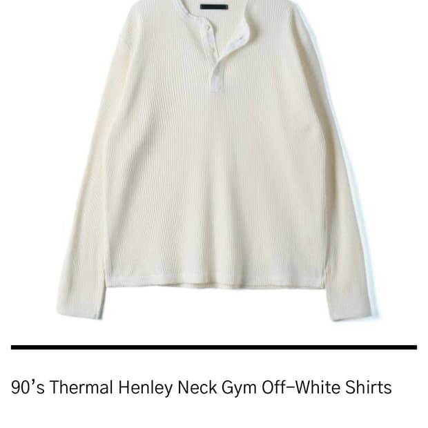HTAE 90s Thermal Henley Neck Off-White 3