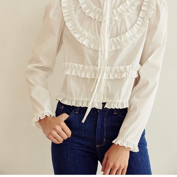 TAV Signature Frill Ribbon Blouse
