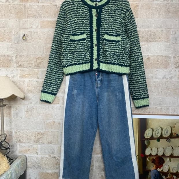 빌라버튼 트위드가디건😍 - 타임 마쥬 산드로