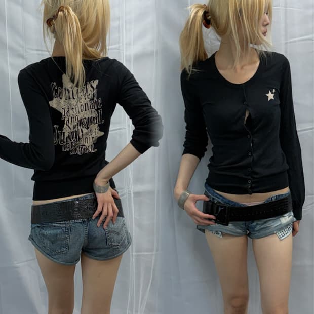[ROYAL PARTY] Star Pattern Knit Cardigan