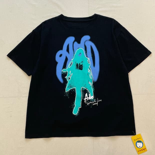 일본빈티지 심장프린팅 펑크티셔츠 XL