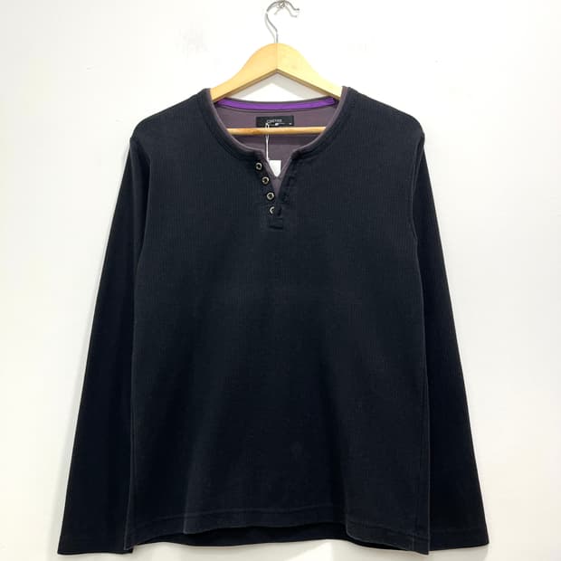 일본 빈티지 락시크 버튼 레이어드 롱슬리브