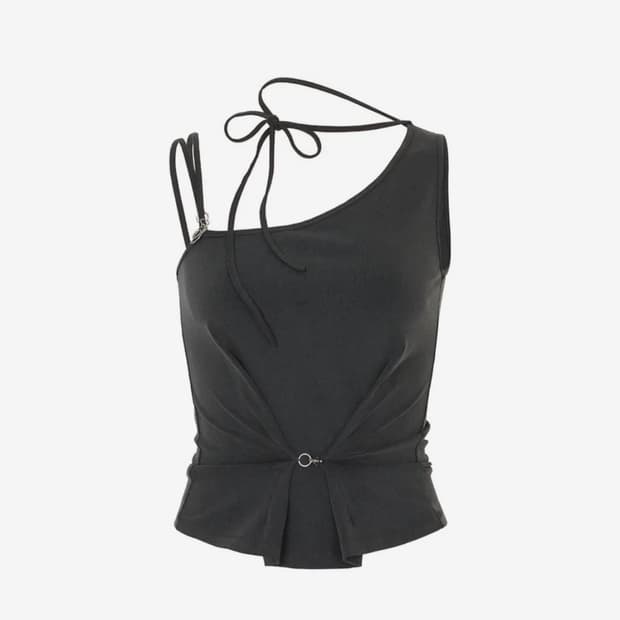 Painorpleasure RUBY HOOK TOP 차콜