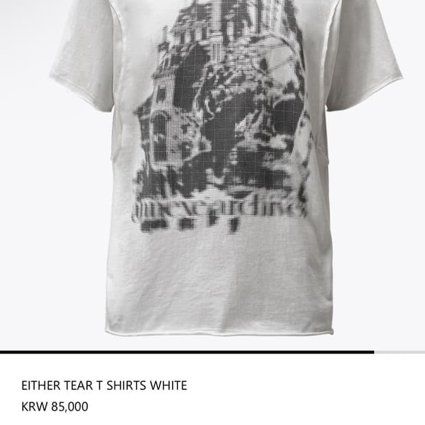 구매 ) 아넥스아카이브 either tear t shirts white