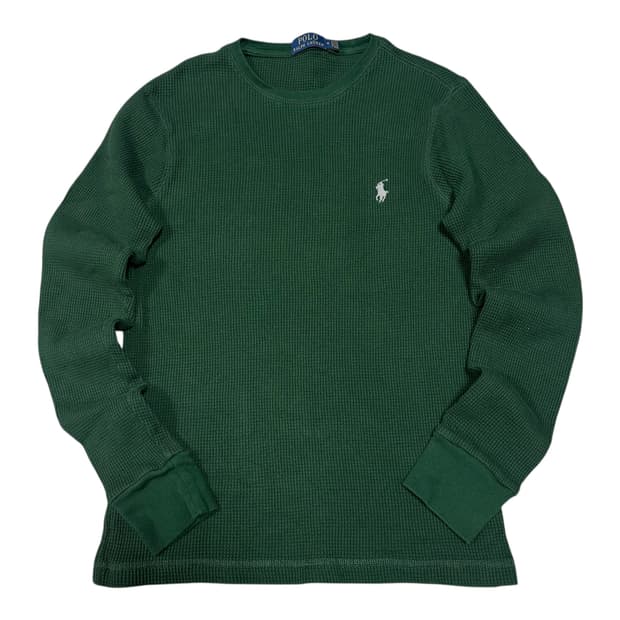 ✨ (바배) 폴로 랄프로렌 그린 코튼 와플 롱슬리브 