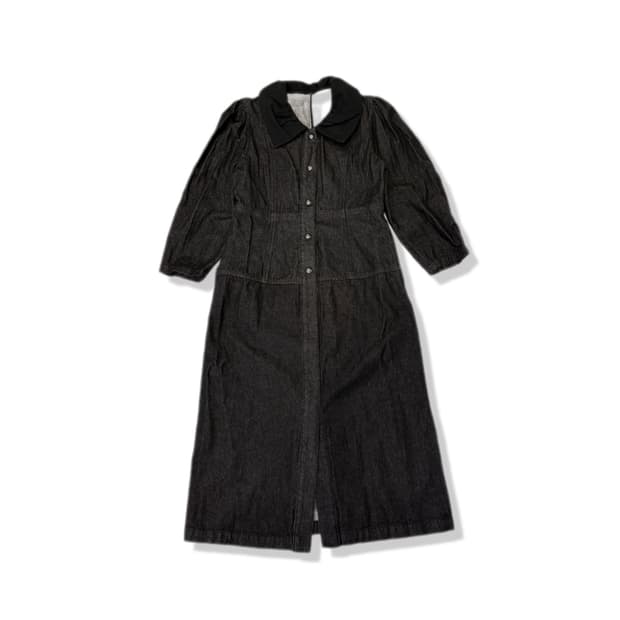 vintage black denim long dress