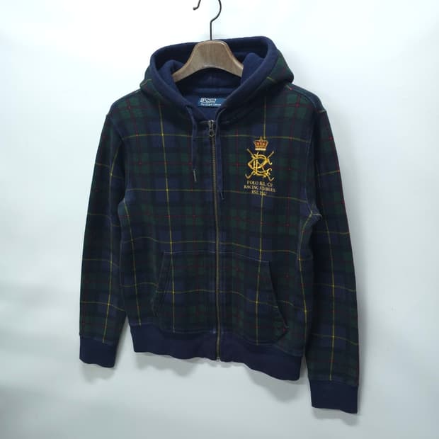 폴로 그린체크 양기모 후드집업 ( 여성66-66반 )