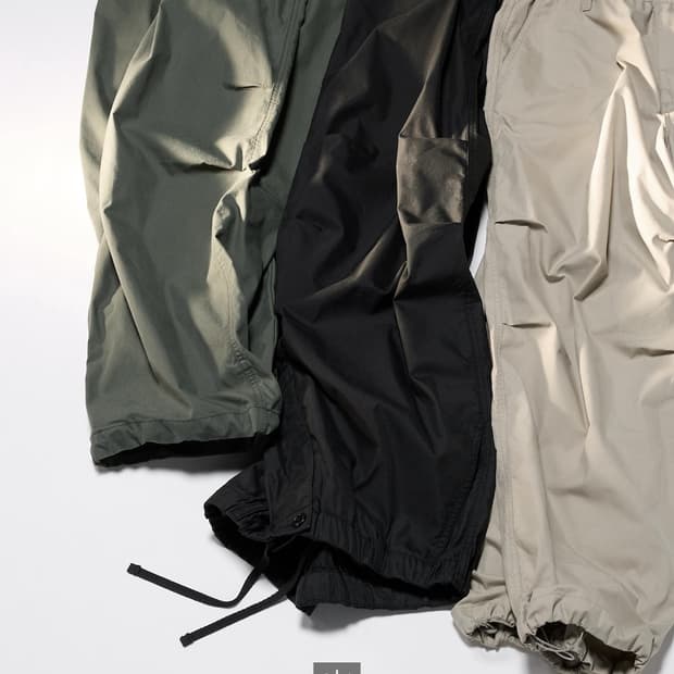 유니클로 와이드파라슈트팬츠 블랙 m사이즈