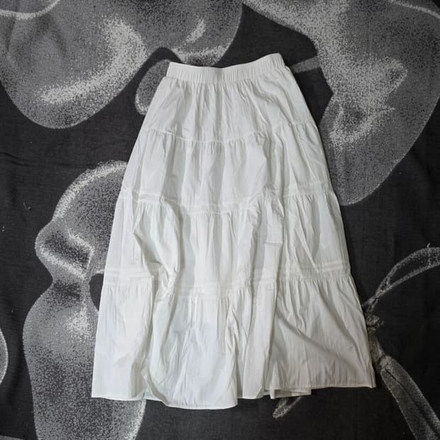 올리브데올리브 화이트 롱 캉캉 스커트 / 풀 스커트