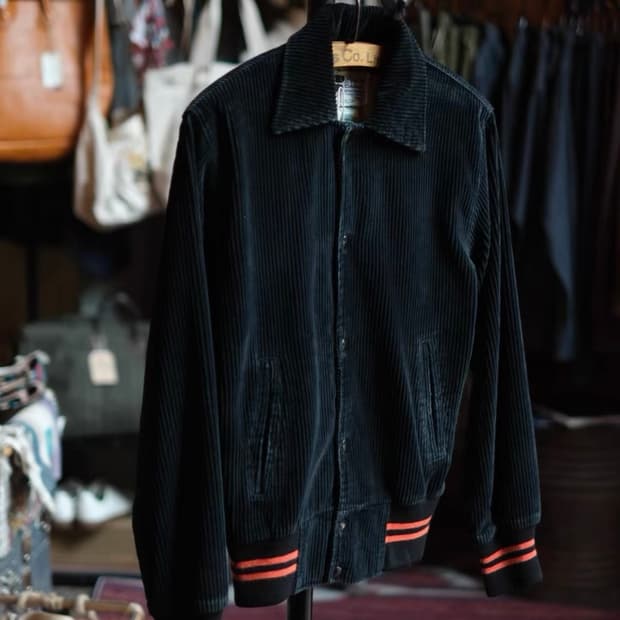 Vintage 80s-90s 와이드 코듀로이 베이스볼 자켓