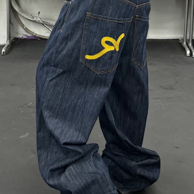 로카웨어 백로고 데님팬츠