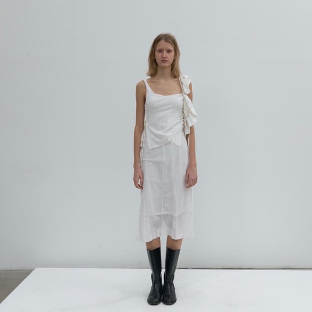 낫띵에브리띵 메쉬 레이어드 미디 스커트