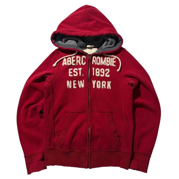 아베크롬비 로고 써멀 헤비 후드집업
