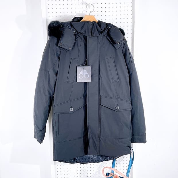 (정품/새상품) 무스너클 블랙 스틸 로고 구스다운 점퍼