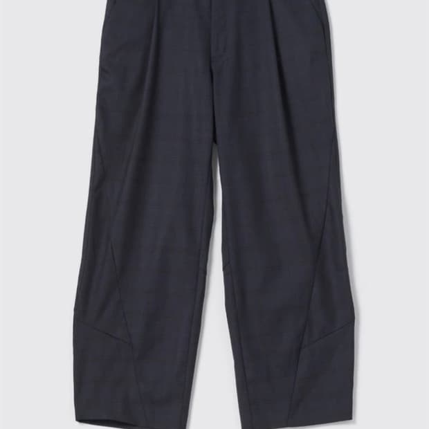 해칭룸 트라이앵글 트라우저 네이비 체크 울 S