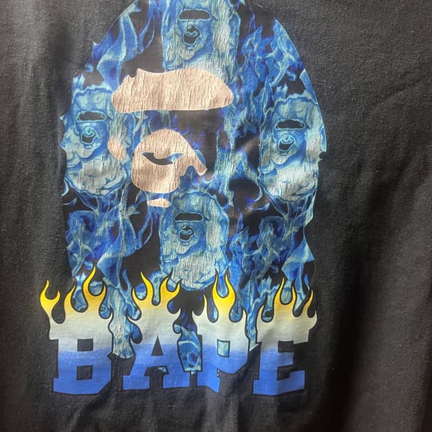 Bape Ape Head flame T-shirt 베이프 반팔 2XL