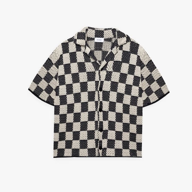 ASKYURSELF CHECKERED CROCHET SHIRT M