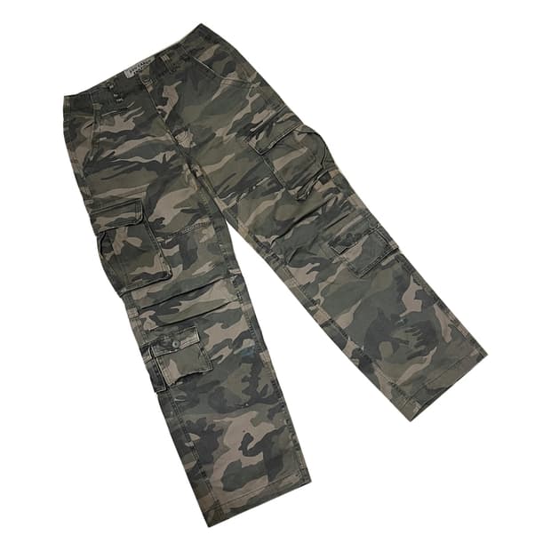 Soo Cargo & Fitch 카모 밀리터리 카고 팬츠 L