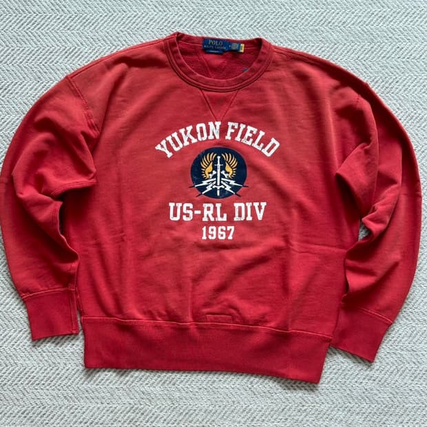 폴로 랄프로렌 빈티지 핏 플리스 유콘 필드 그래픽 맨투맨 스웻 셔츠