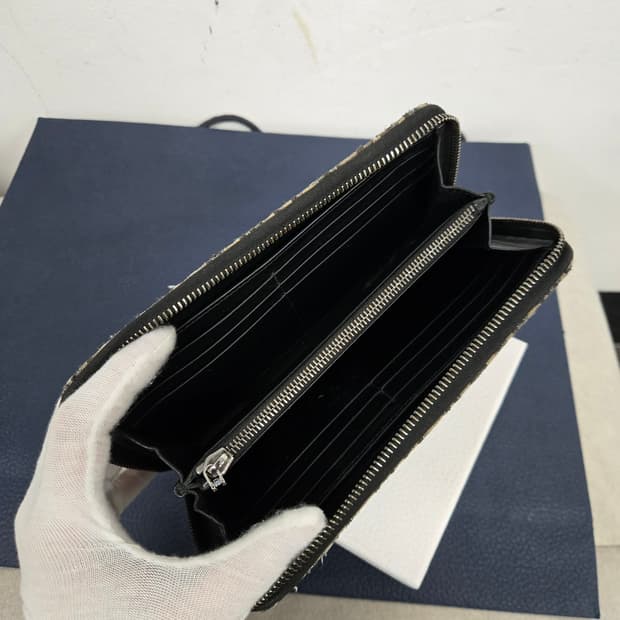 [보증서 정품] 디올 오블리크 지퍼돌이 장지갑