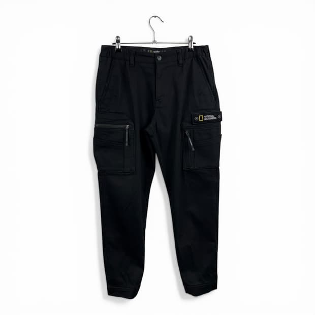 (81) 내셔널지오그래픽 카고 조거 팬츠 블랙