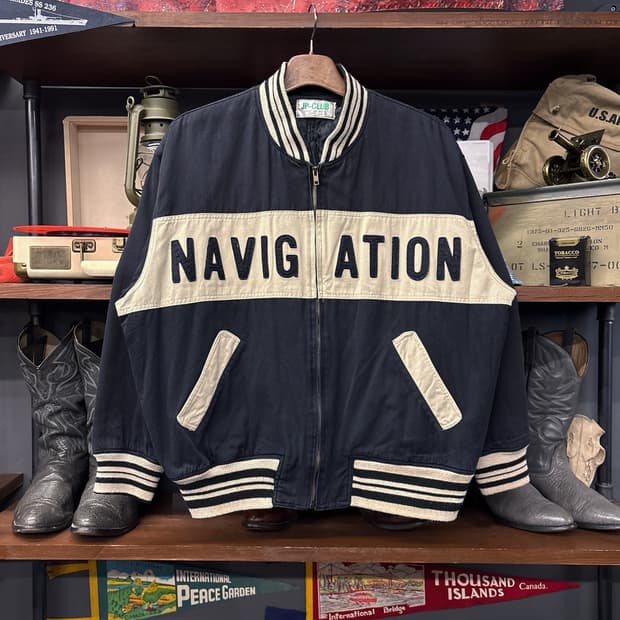 90s JPN 빈티지 자수 레터링 코튼 바시티 자켓 N934