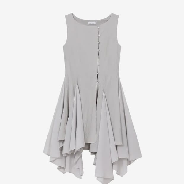 미세키서울 언밸런스 플로우 원피스 그레이 사이즈1