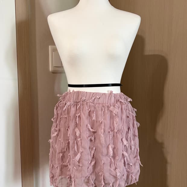 핑크 빈티지레이스 치마바지