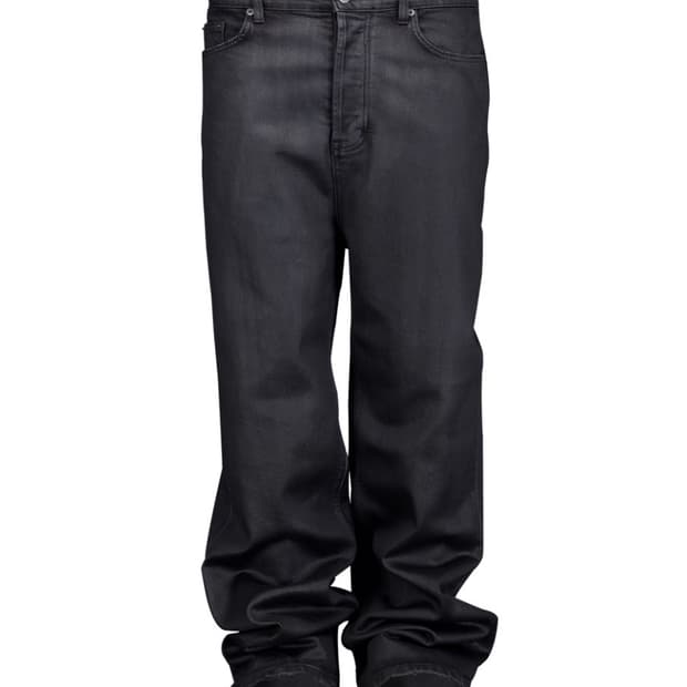 (2)언더마이카 느와르 코티드 배기 진 블랙