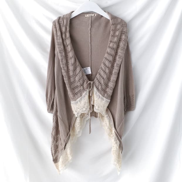 lace unbalanced cardigun