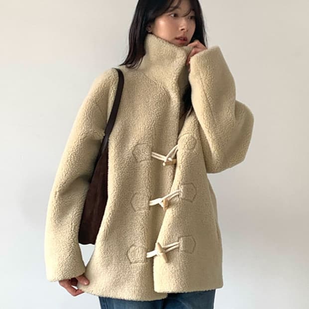 엔오르 리버시블 무스탕 울코트(실착 3회 미만)