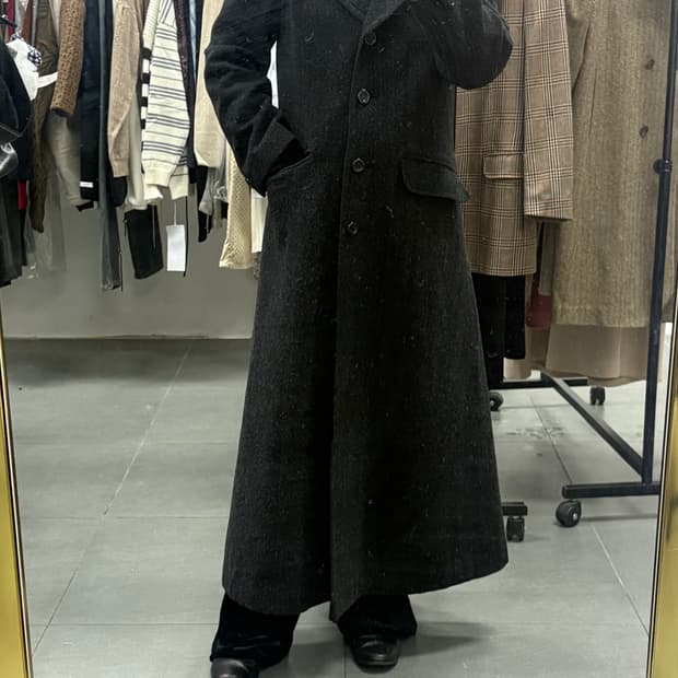 빈티지 울 롱코트