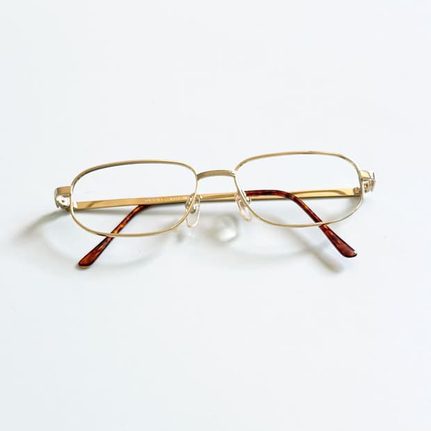 90s TORTOISE 골드 슬림 스퀘어 메탈 빈티지 안경