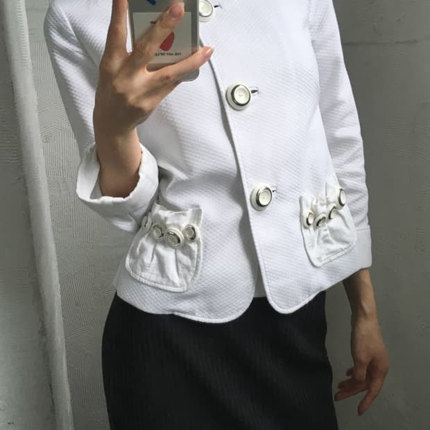 D&G 돌체앤가바나 화이트 카라 자켓