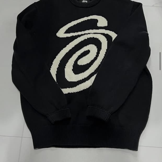 스투시 s 로고 니트 