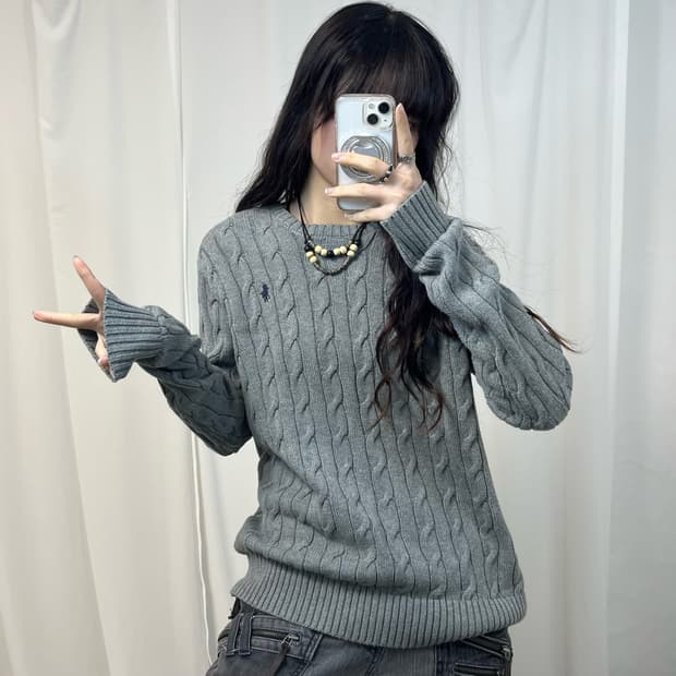 Polo Grey Cable Knit  ⋆ S size